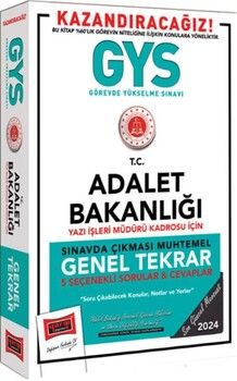 Yargı Yayınları 2024 GYS Adalet Bakanlığı Yazı İşleri Müdürü Kadrosu İçin Genel Tekrar Kitabı