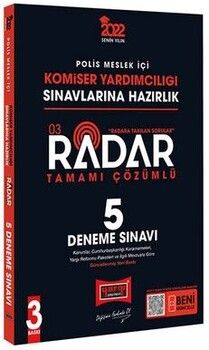 Yargı Yayınları 2022 Polis Meslek İçi Komiser Yardımcılığı Sınavlarına Hazırlık Tamamı Çözümlü Radar 5 Deneme