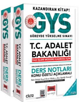 Yargı Yayınları 2025 GYS T.C Adalet Bakanlığı Yazı İşleri Müdürü Kadrosu İçin Ders Notları 2 Cilt
