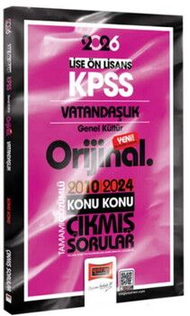 Yargı Yayınları 2026 KPSS Lise Önlisans Vatandaşlık Orijinal 2010-2024 Konu Konu Çıkmış Sorular