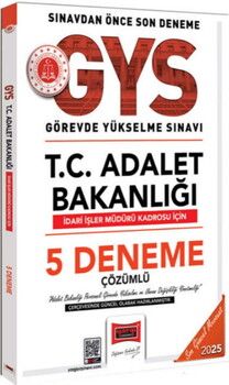 Yargı Yayınları 2025 T.C Adalet Bakanlığı İdari İşler Müdürü Kadrosu İçin Çözümlü 5 Deneme