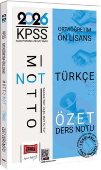 Yargı Yayınları 2026 KPSS Ortaöğretim Ön Lisans Motto Serisi Türkçe Özet Ders Notu