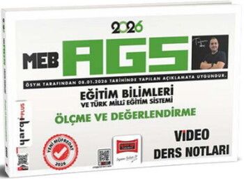 Yargı Yayınları 2026 MEB AGS Eğitim Bilimleri ve Türk Milli Eğitim Sistemi Ölçme ve Değerlendirme Video Ders Notları