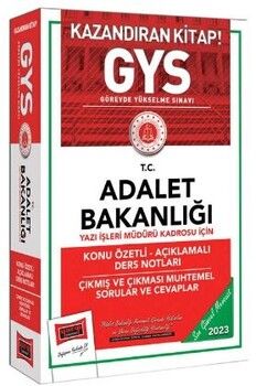 Yargı Yayınları 2023 Adalet Bakanlığı GYS Yazı İşleri Müdürü Kadrosu İçin Konu Özetli Açıklamalı Ders Notları Çıkmış ve Çıkması