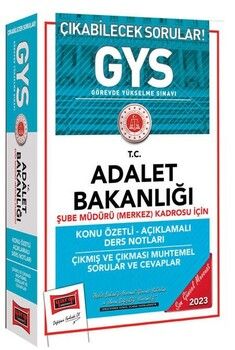 Yargı Yayınları 2023 Adalet Bakanlığı GYS Şube Müdürü Merkez Kadrosu İçin Konu Özetli Ders Notları ve Soru Bankası