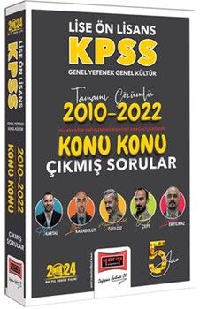 Yargı Yayınları 2024 KPSS Lise Ön Lisans Genel Yetenek Genel Kültür 2010 2022 Tamamı Çözümlü Konu Konu Çıkmış Sorular