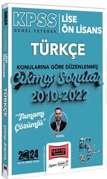 Yargı Yayınları 2024 KPSS Lise Ön Lisans Türkçe Konularına Göre Düzenlenmiş 2010 2022 Tamamı Çözümlü Çıkmış Sorular