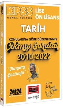 Yargı Yayınları 2024 KPSS Lise Ön Lisans Genel Kültür Tarih Konularına Göre Düzenlenmiş 2010 2022 Tamamı Çözümlü Çıkmış Sorular
