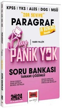 Yargı Yayınları 2024 KPSS YKS MSÜ Bay Panik Yok Paragraf Zor Seviye Tamamı Çözümlü Soru Bankası