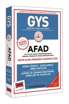 Yargı Yayınları GYS AFAD Satın Alma Memuru Kadrosu İçin Konu Özetli Çıkmış ve Çıkması Muhtemel Sorular