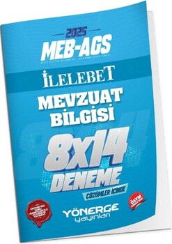 Yönerge Yayınları 2025 MEB AGS Mevzuat Bilgisi İLELEBET 8 x 14 Deneme