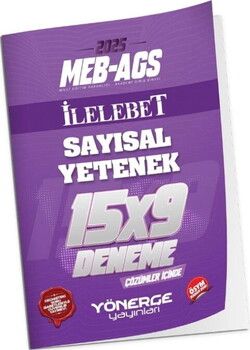 Yönerge Yayınları 2025 MEB AGS Sayısal Yetenek İLELEBET 15 x 9 Deneme