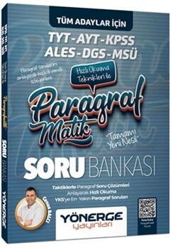 Yönerge Yayınları TYT AYT KPSS ALES DGS MSÜ Paragrafmatik Soru Bankası