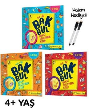 Yükselen Zeka Yayınları Bak Bul Yaz Sil Serisi 4-8 Yaş