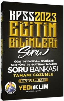 Yediiklim 2023 KPSS Eğitim Bilimleri ÖYT Sınıf Yönetimi Materyal Tasarımı Soru Bankası