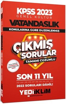 Yediiklim 2023 KPSS GK Vatandaşlık Konularına Göre Tamamı Çözümlü Son 11 Yıl Çıkmış Sorular