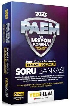 Yediiklim 2023 PAEM ve Misyon Koruma Soru Bankası Çözümlü 8. Baskı