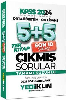 Yediiklim 2024 KPSS Ortaöğretim Ön Lisans Genel Yetenek Genel Kültür Tamamı Çözümlü 5+5 Çıkmış Sorular Tek Kitap