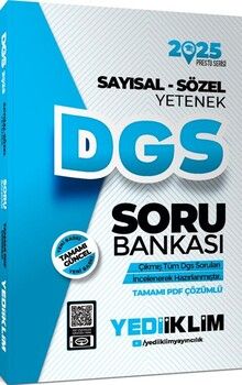 Yediiklim  2025 DGS Sayısal Sözel Yetenek Tamamı PDF Çözümlü Soru Bankası