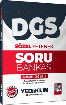 Yediiklim  2026 DGS Prestij Serisi Sözel Yetenek Tamamı Çözümlü Soru Bankası