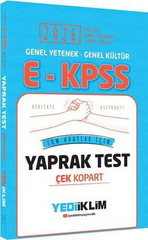 Yediiklim  2026 E-KPSS Genel Kültür Genel Yetenek Tüm Adaylar İçin Çek Kopart Yaprak Test
