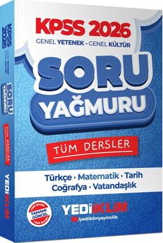 Yediiklim  2026 KPSS Genel Yetenek Genel Kültür Tüm Dersler Soru Yağmuru