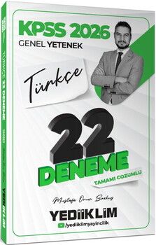 Yediiklim  2026 KPSS Genel Yetenek Türkçe Tamamı Çözümlü 22 Deneme Sınavı