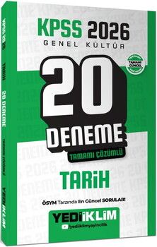 Yediiklim 2026 KPSS Genel Kültür Tarih Tamamı Çözümlü 20 Deneme