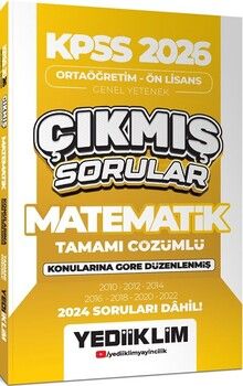 Yediiklim  2026 KPSS Ortaöğretim Önlisans Matematik Konularına Göre Çıkmış Sorular