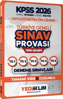 Yediiklim 2026 KPSS Ortaöğretim Ön Lisans GY GK Türkiye Geneli Sınav Provası Tıpkı Basım Deneme