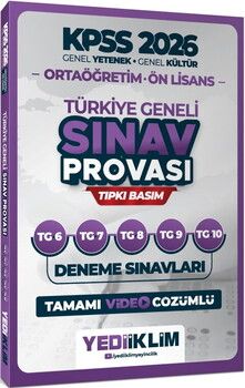 Yediiklim 2026 KPSS Ortaöğretim Ön Lisans GY GK Türkiye Geneli Sınav Provası Tıpkı Basım 6 7 8 9 10 Deneme
