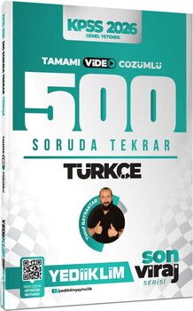  Yediiklim 2026 KPSS Türkçe Son Viraj Serisi Tamamı Video Çözümlü 500 Soruda Genel Tekrar Kampı