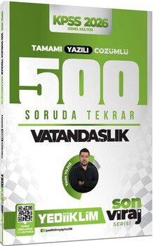  Yediiklim 2026 KPSS Vatandaşlık Son Viraj Serisi Tamamı Yazılı Çözümlü 500 Soruda Genel Tekrar Kampı