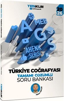 Yediiklim  2026 MEB AGS Ahenk Serisi Türkiye Coğrafyası Tamamı Çözümlü Soru Bankası