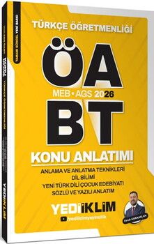 Yediiklim  2026 MEB AGS ÖABT Türkçe Öğretmenliği Anlama ve Anlatma Teknikleri Dil Bilimi Yeni Türk Dili Çocuk Edebiyatı