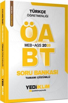 Yediiklim 2026 MEB AGS ÖABT Türkçe Öğretmenliği Tamamı Çözümlü Soru Bankası