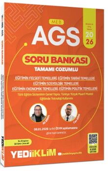  Yediiklim 2026 MEB AGS Eğitimin Temelleri ve Temel Kavramlar Türk Milli Eğitim Sisteminin Tamamı Çözümlü Soru Bankası