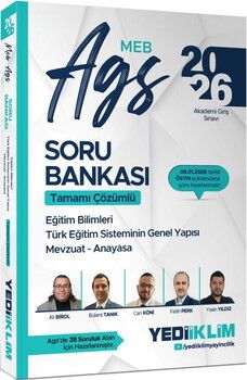  Yediiklim 2026 MEB AGS Eğitim Bilimleri Türk Eğitim Sisteminin Genel Yapısı Mevzuat Anayasa Tamamı Çözümlü Soru Bankası