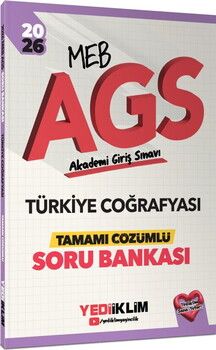 Yediiklim  2026 MEB AGS Türkiye Coğrafyası Tamamı Çözümlü Soru Bankası