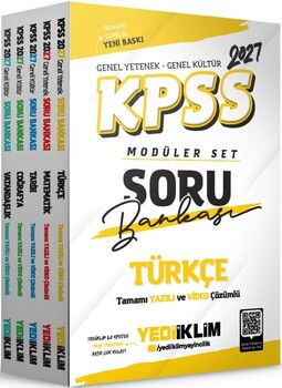 Yediiklim 2027 KPSS Genel Yetenek Genel Kültür Türkçe Tamamı Hem Yazılı Hem Video Çözümlü Modüler Set Soru Bankası