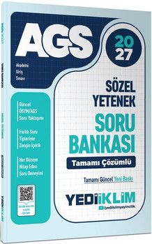 Yediiklim 2027 MEB AGS Sözel Yetenek Tamamı Çözümlü Soru Bankası