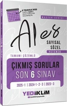 Yediiklim  ALES Master Serisi Sayısal Sözel Yetenek Tamamı Çözümlü Son 6 Sınav Çıkmış Sorular