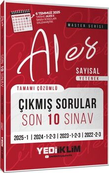 Yediiklim  ALES Master Serisi Sayısal Yetenek Tamamı Çözümlü Son 10 Sınav Çıkmış Sorular
