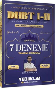 Yediiklim  Diyanet İşleri Başkanlığı DHBT I-II Ortaöğretim Önlisans Lisans Tamamı Çözümlü 7 Deneme