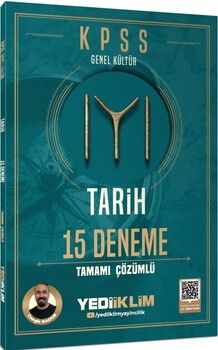 Yediiklim KPSS Genel Kültür Tarih 15 Deneme Tamamı Çözümlü