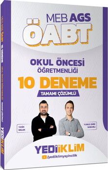 Yediiklim MEB AGS ÖABT Okul Öncesi Öğretmenliği Tamamı Çözümlü 10 Deneme