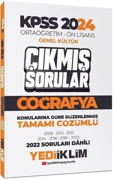 Yediiklim Yayınları 2024 KPSS Ortaöğretim Önlisans Coğrafya Konularına Göre Çıkmış Sorular