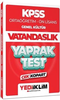 Yediiklim Yayınları 2024 KPSS Ortaöğretim Ön Lisans Genel Kültür Vatandaşlık Çek Kopart Yaprak Test