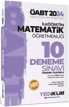 Yediiklim Yayınları 2024 ÖABT İlköğretim Matematik Öğretmenliği Tamamı Çözümlü 10 Deneme Sınavı