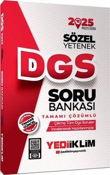 Yediiklim Yayınları 2025 DGS Sözel Yetenek Tamamı Çözümlü Soru Bankası